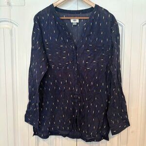 Old Navy Blue Button Front Top Size Medium